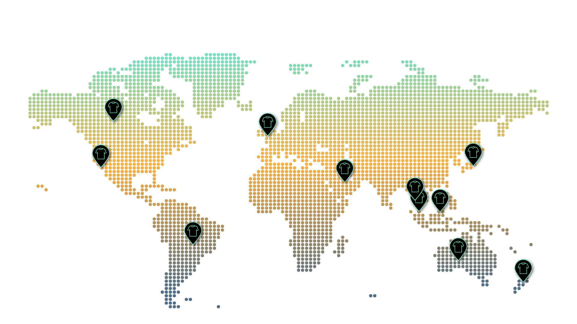 Global reach world map